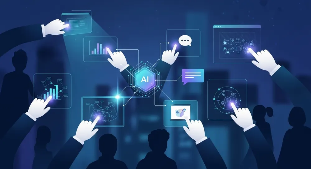 Abstract digital network with glowing nodes and data connections